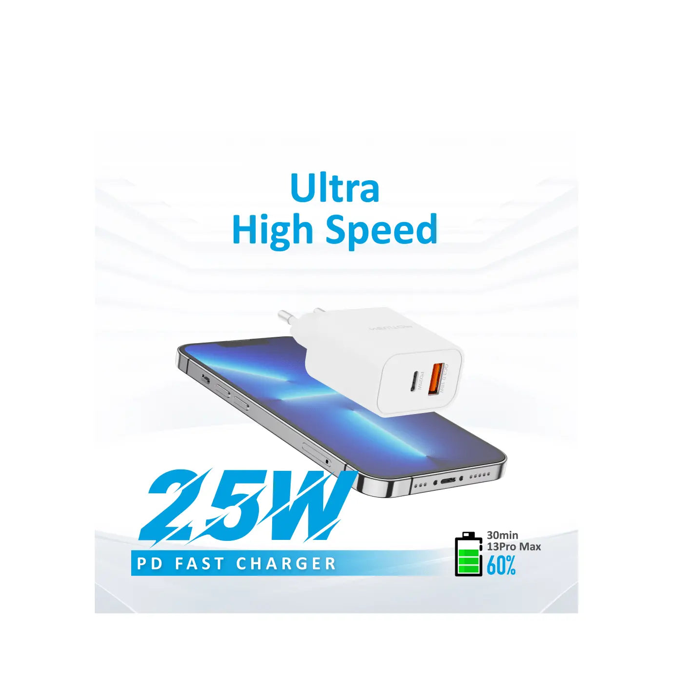 Caricatore 25W PD con cavo TYPE-C/ TYPE-C Newtop