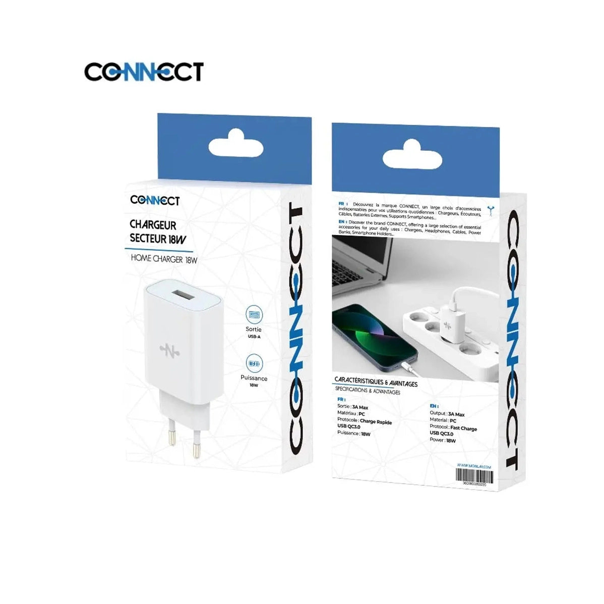 Caricatore  USB Connect ricarica veloce 18W