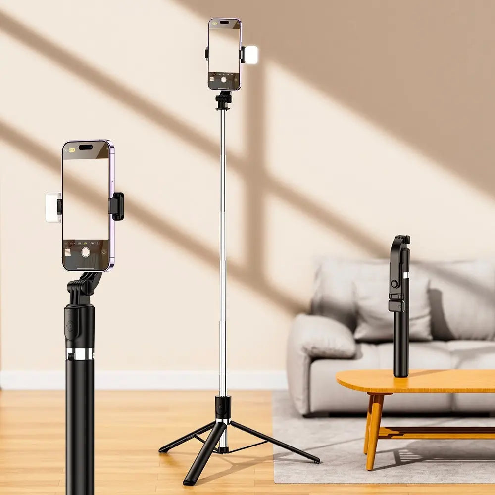 Treppiede per smartphone bluetooth 360° con luce (1m)