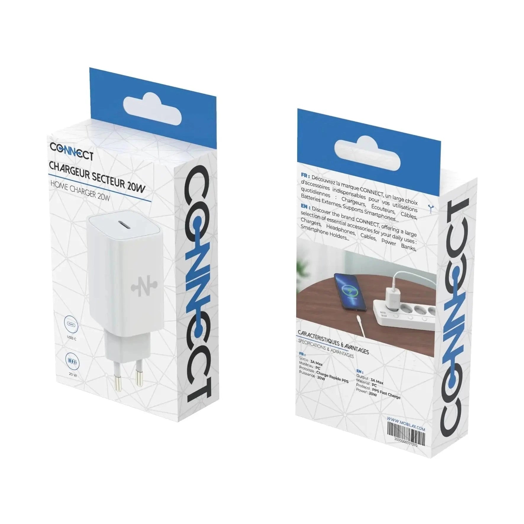 Caricatore Connect 20W con Usb-C Mobilax
