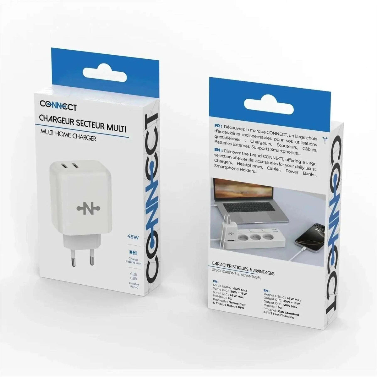 Ladegerät Connect 45W mit 2x USB-C Mobilax