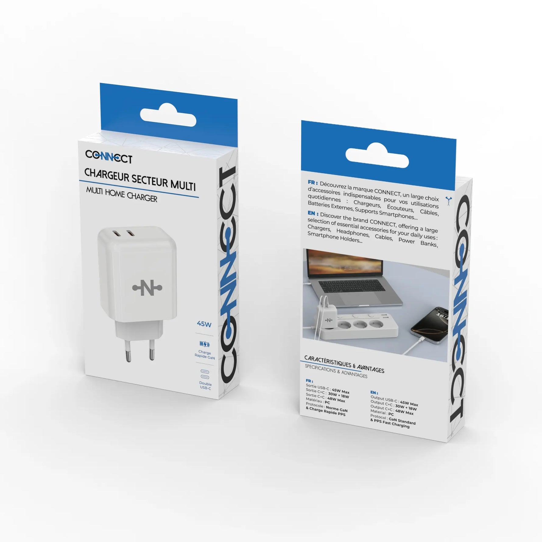 Caricatore Connect 45W con 2x Usb-C