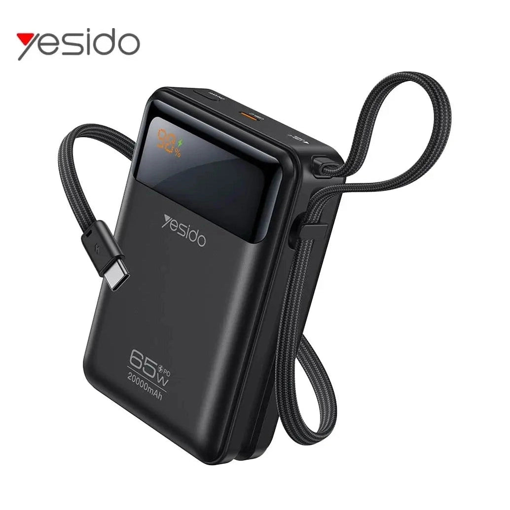 Batteria Esterna Power Bank con Cavo di Ricarica USB-C 20000mAh 65W