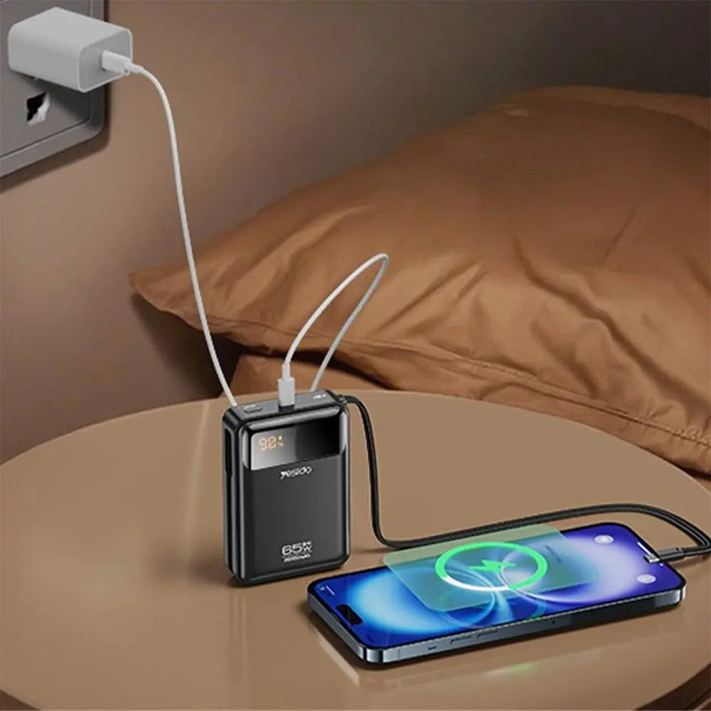 Batteria Esterna Power Bank con Cavo di Ricarica USB-C 20000mAh 65W