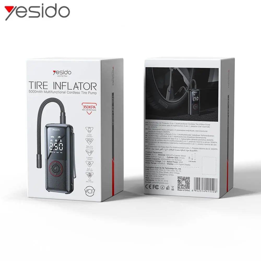 Mini Pompa Elettrica Yesido 5000mAh