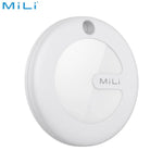 Localizzatore GPS MILI MiTag Duo con Custodia in Pelle PU Apple Find My & Google Find Hub Bianco