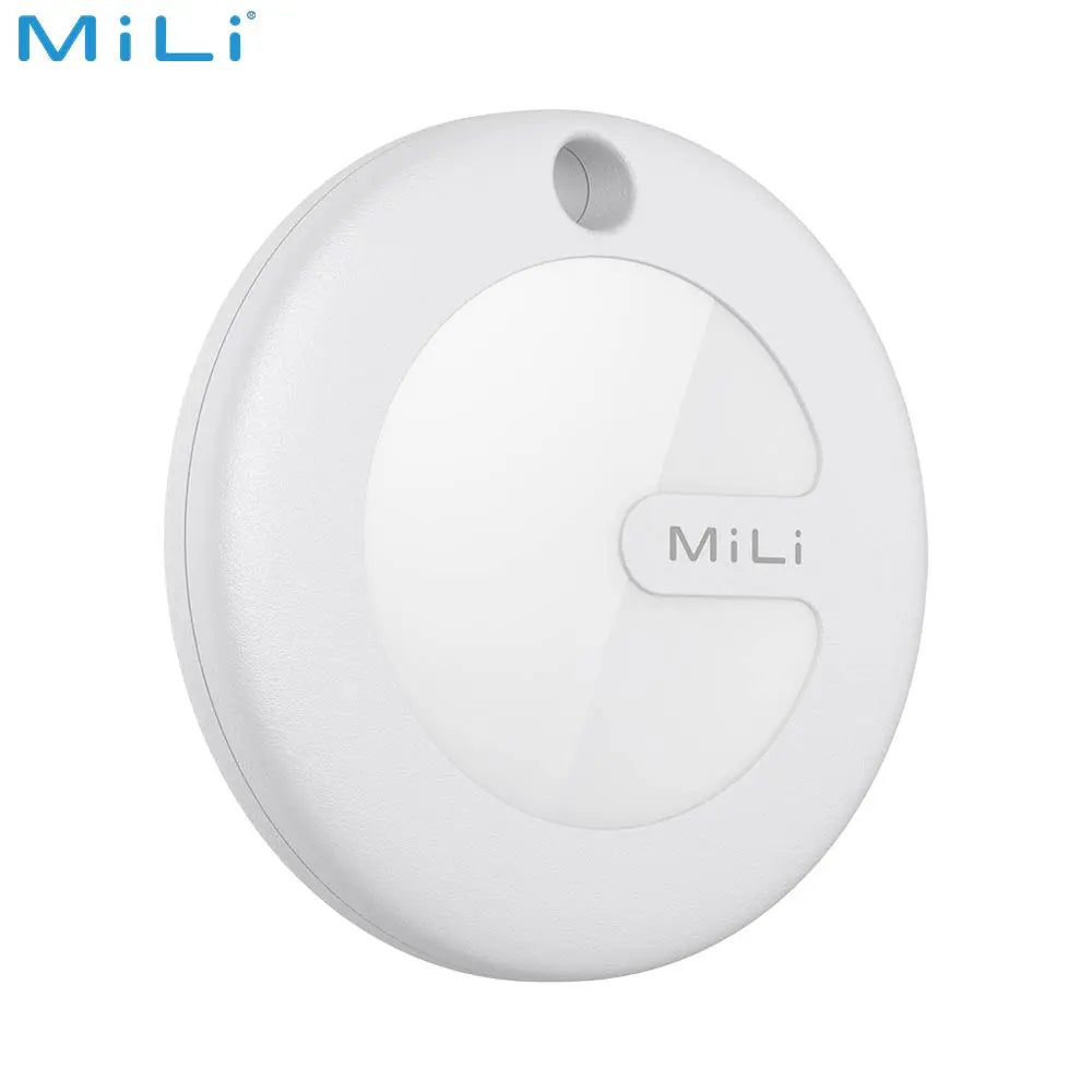 Localizzatore GPS MILI MiTag Duo con Custodia in Pelle PU Apple Find My & Google Find Hub Bianco