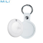 Localizzatore GPS MILI MiTag Duo con Custodia in Pelle PU Apple Find My & Google Find Hub Bianco