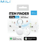 Localizzatore GPS MILI MiTag Duo con Custodia in Pelle PU Apple Find My & Google Find Hub Bianco