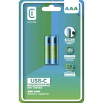 2 AAA/AA batteries rechargeable via USB-C
