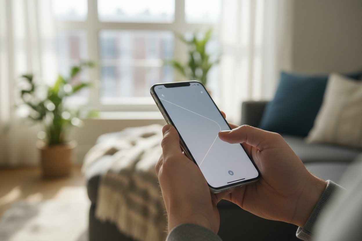 persona con smartphone