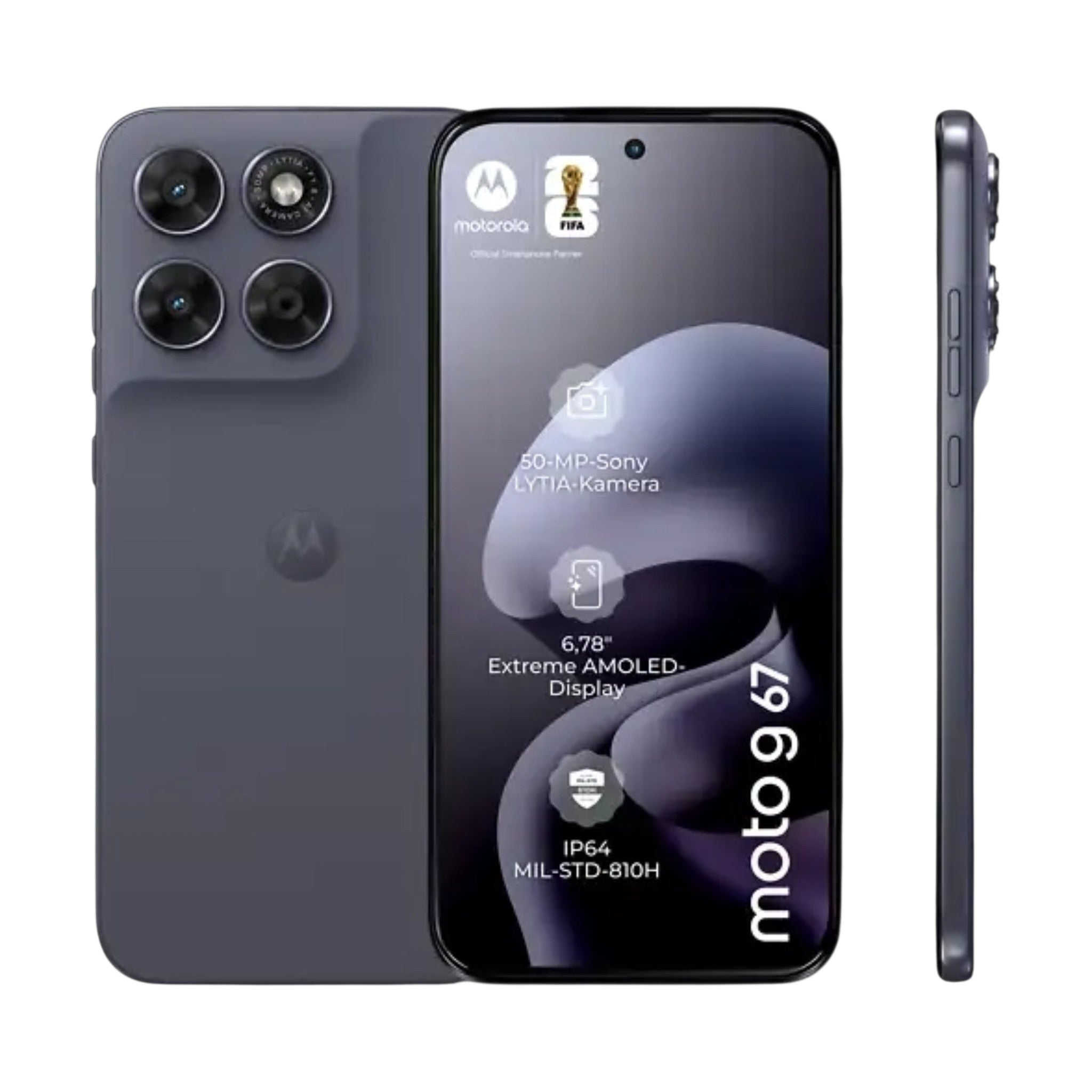 Smartphone Shoppa Motorola Moto G67 5G grigio con display AMOLED 6,78 pollici e sistema fotografico avanzato