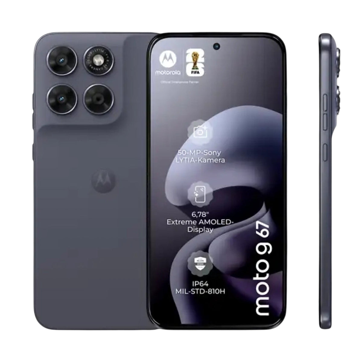 Smartphone Shoppa Motorola Moto G67 5G grigio con display AMOLED 6,78 pollici e sistema fotografico avanzato